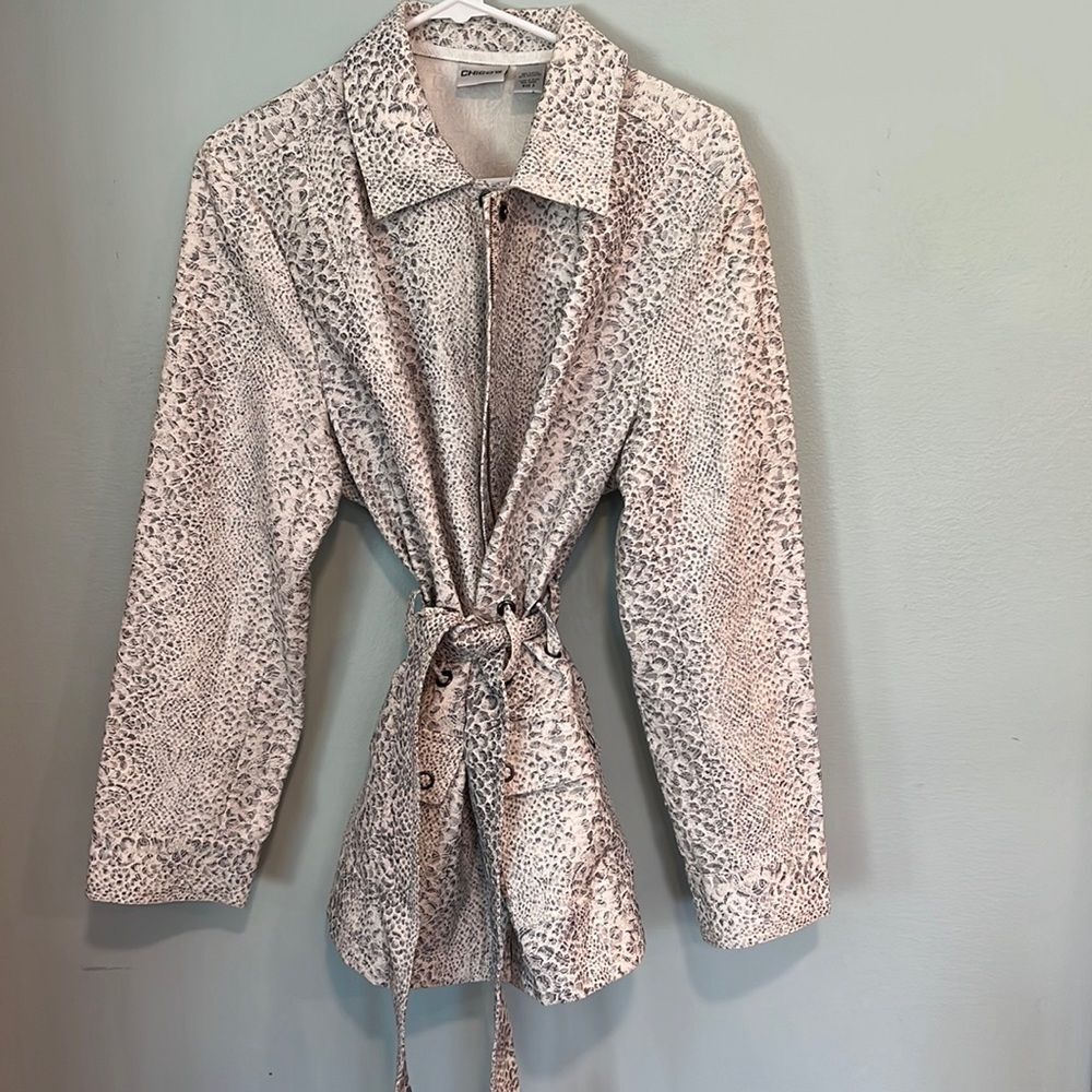 Chicos snakeskin coat